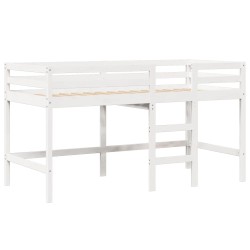 Lit superposé avec échelle et toit sans matelas blanc 90x190 cm 