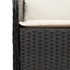 Ensemble à manger de jardin avec coussins 3 pcs Noir 