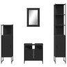 Ensemble de meubles salle de bain 4 pcs noir bois d'ingénierie 