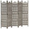 Cloison de séparation 5 panneaux Gris 200x165 cm Bois manguier 