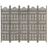 Cloison de séparation 5 panneaux Gris 200x165 cm Bois manguier 