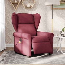 Fauteuil de massage inclinable électrique Rouge bordeaux Tissu 