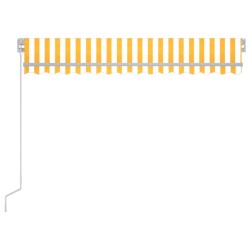 Auvent manuel rétractable avec LED 300x250 cm Jaune et blanc 