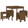 Ensemble à manger de jardin 5pcs marron miel bois pin massif 