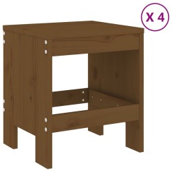 Ensemble à manger de jardin 5pcs marron miel bois pin massif 