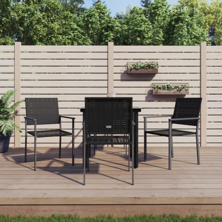 Ensemble à manger de jardin 5 pcs résine tressée acier 