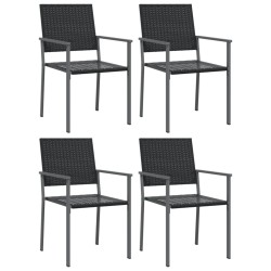 Ensemble à manger de jardin 5 pcs résine tressée acier 