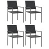 Ensemble à manger de jardin 5 pcs résine tressée acier 