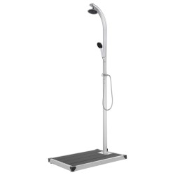 Douche de jardin avec base gris 220 cm Aluminium 