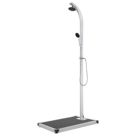 Douche de jardin avec base gris 220 cm Aluminium 