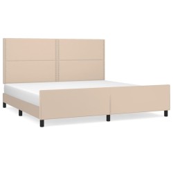 Cadre de lit sans matelas cappuccino 200x200 cm similicuir 