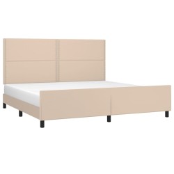 Cadre de lit sans matelas cappuccino 200x200 cm similicuir 