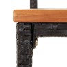 Ensemble de bar jardin 5 pcs noir poly rotin/bois massif acacia 