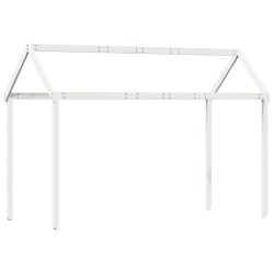 Lit superposé avec échelle et toit sans matelas blanc 90x200 cm 