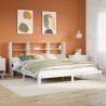 Lit bibliothèque sans matelas blanc 200x200 cm bois pin massif 