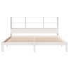 Lit bibliothèque sans matelas blanc 200x200 cm bois pin massif 