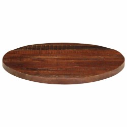 Dessus de table Ø 90x3,8 cm rond bois massif de récupération 
