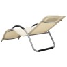 Chaise longue textilène crème et gris 