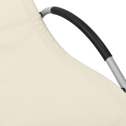 Chaise longue textilène crème et gris 