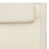 Chaise longue textilène crème et gris 