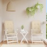 Coussins de chaise de jardin dossier haut lot de 2 beige tissu 