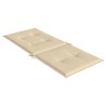 Coussins de chaise de jardin dossier haut lot de 2 beige tissu 