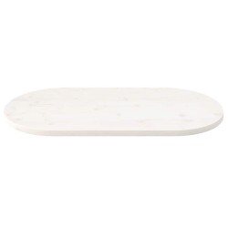 Dessus de table blanc 100x50x2,5 cm bois de pin massif ovale 