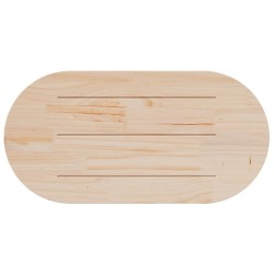 Dessus de table blanc 100x50x2,5 cm bois de pin massif ovale 