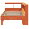 Lit bibliothèque sans matelas cire marron 90x190 cm pin massif 