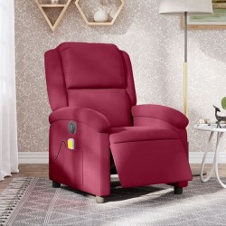 Fauteuil inclinable massage électrique rouge bordeaux velours 