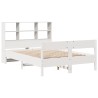 Lit bibliothèque sans matelas blanc 120x200 cm bois pin massif 