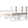 Lit bibliothèque sans matelas blanc 120x200 cm bois pin massif 