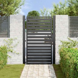 Portail de jardin verrouillable noir 100x150 cm aluminium 
