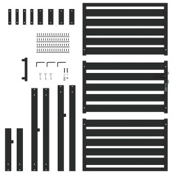 Portail de jardin verrouillable noir 100x150 cm aluminium 