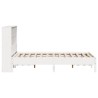 Lit bibliothèque sans matelas blanc 120x200 cm bois pin massif 
