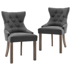 Chaises à manger lot de 2 gris tissu 