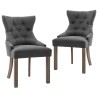Chaises à manger lot de 2 gris tissu 
