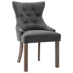Chaises à manger lot de 2 gris tissu 