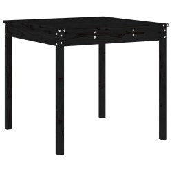 Ensemble à manger de jardin 5pcs noir bois massif de pin 
