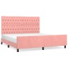 Cadre de lit sans matelas rose velours 