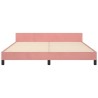 Cadre de lit sans matelas rose velours 