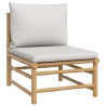 Salon de jardin 4 pcs avec coussins gris clair bambou 