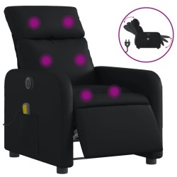 Fauteuil de massage inclinable électrique noir similicuir 