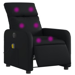 Fauteuil de massage inclinable électrique noir similicuir 