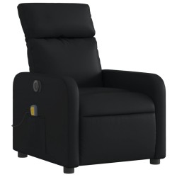 Fauteuil de massage inclinable électrique noir similicuir 
