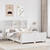 Cadre de lit sans matelas blanc 135x190 cm bois de pin massif 