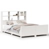 Cadre de lit sans matelas blanc 135x190 cm bois de pin massif 