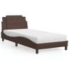 Lit avec matelas marron 80x200 cm similicuir 