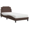 Lit avec matelas marron 80x200 cm similicuir 