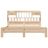 Lit bibliothèque sans matelas 180x200 cm bois massif de pin 